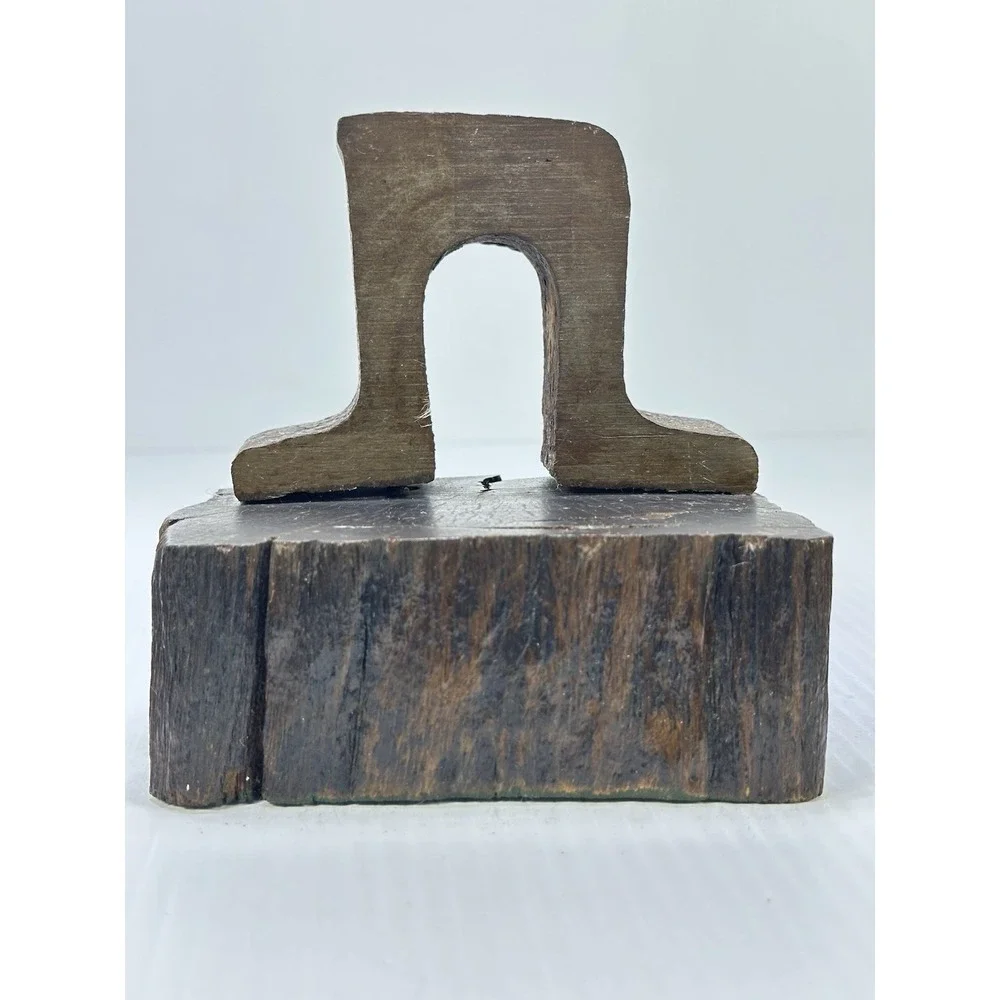 Vintage Panama Train Railroad Rail Wood Tie 1853-69 Book Ends Set Brutalist